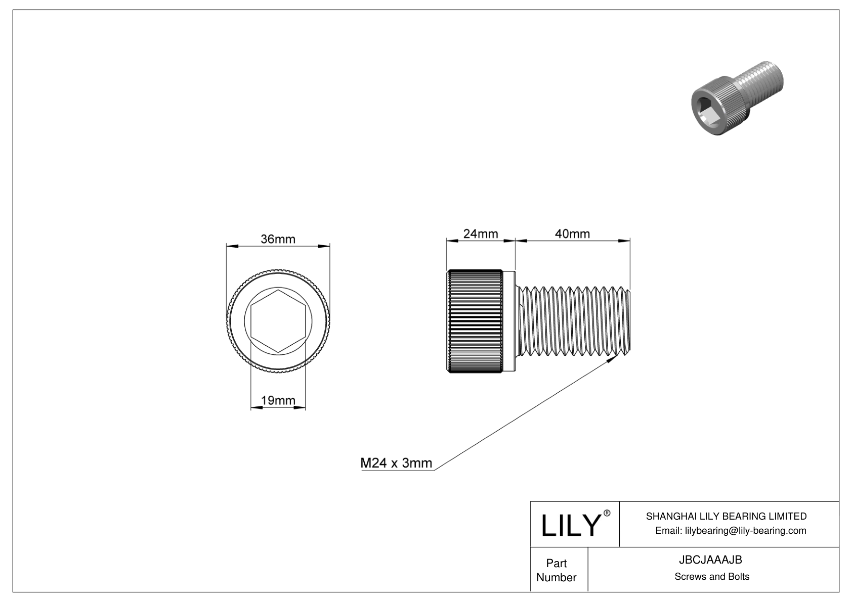 JBCJAAAJB 合金钢内六角螺钉 cad drawing