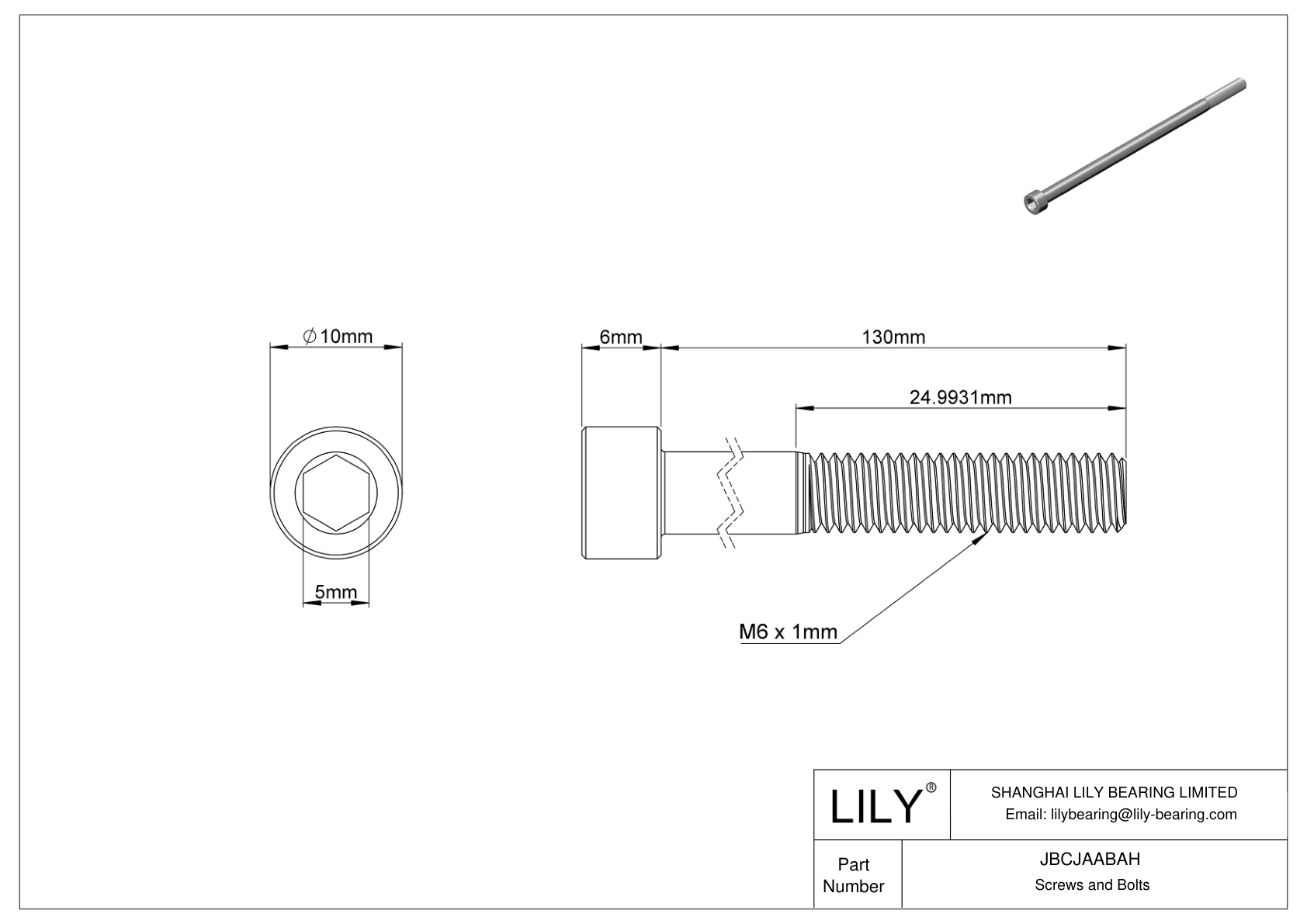 JBCJAABAH 合金钢内六角螺钉 cad drawing