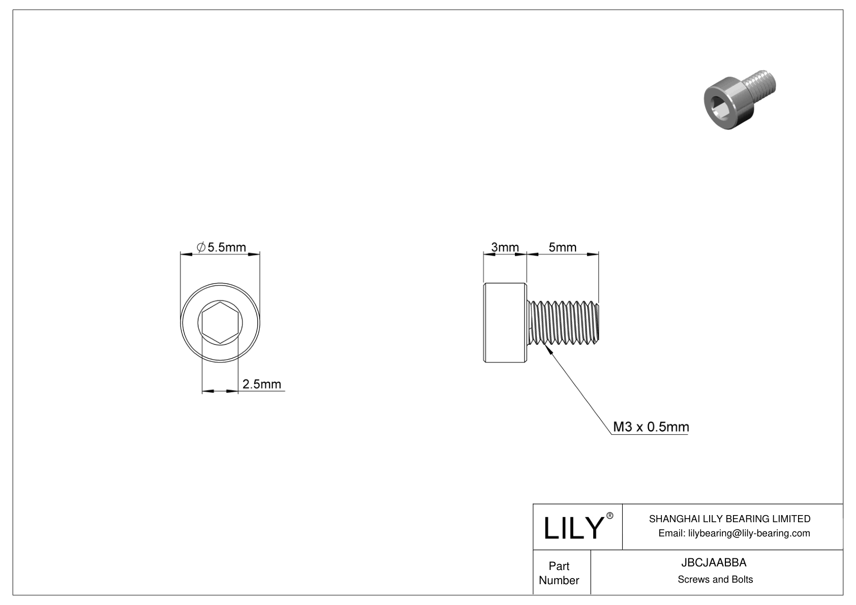 JBCJAABBA 合金钢内六角螺钉 cad drawing