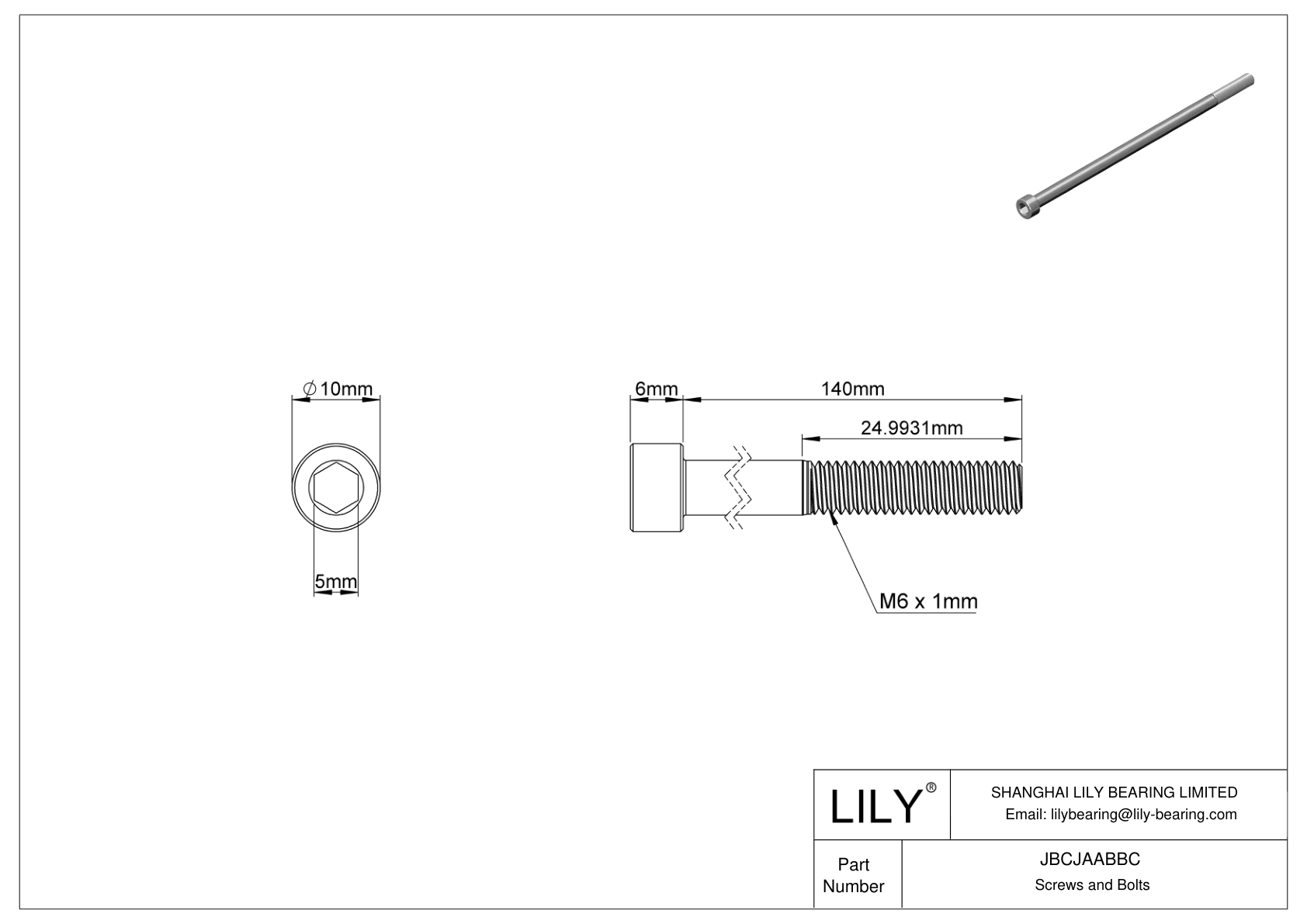 JBCJAABBC 合金钢内六角螺钉 cad drawing