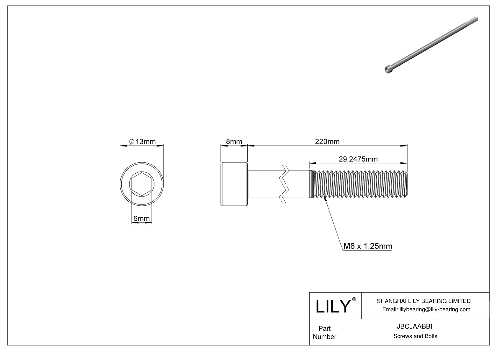 JBCJAABBI Tornillos de cabeza cilíndrica de acero aleado cad drawing