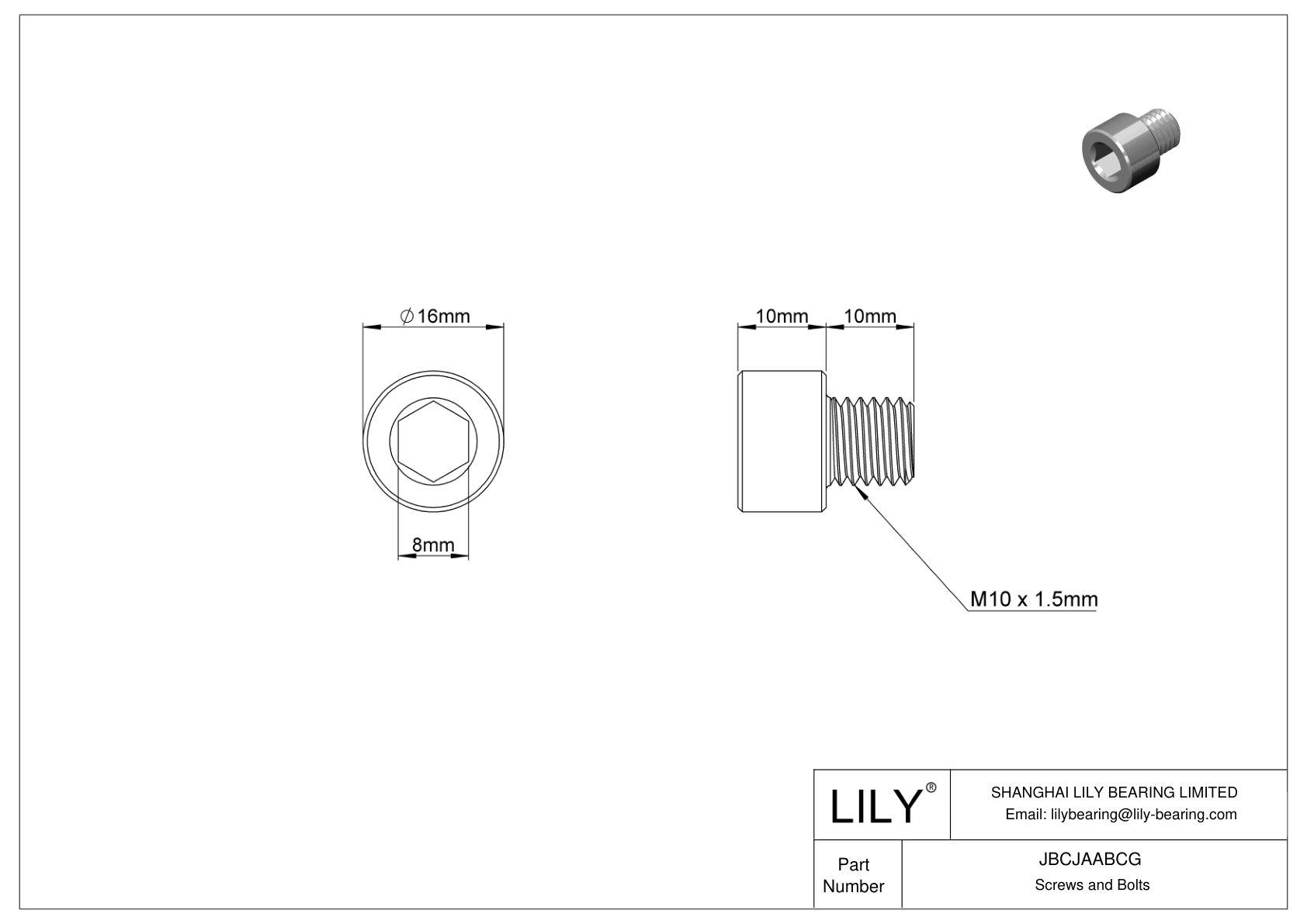 JBCJAABCG 合金钢内六角螺钉 cad drawing