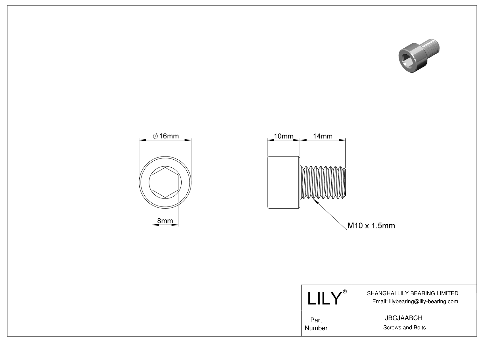 JBCJAABCH 合金钢内六角螺钉 cad drawing