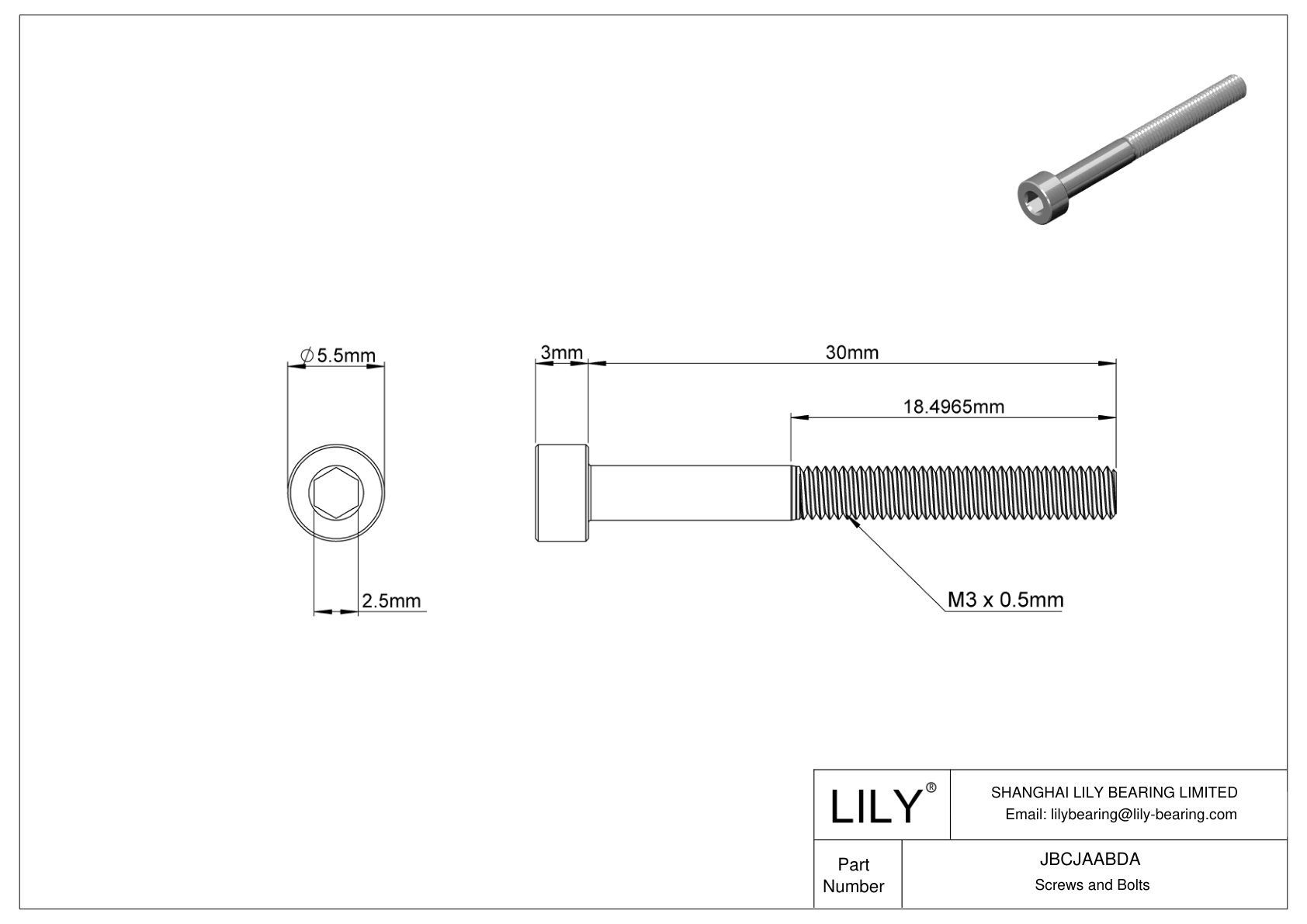 JBCJAABDA Tornillos de cabeza cilíndrica de acero aleado cad drawing