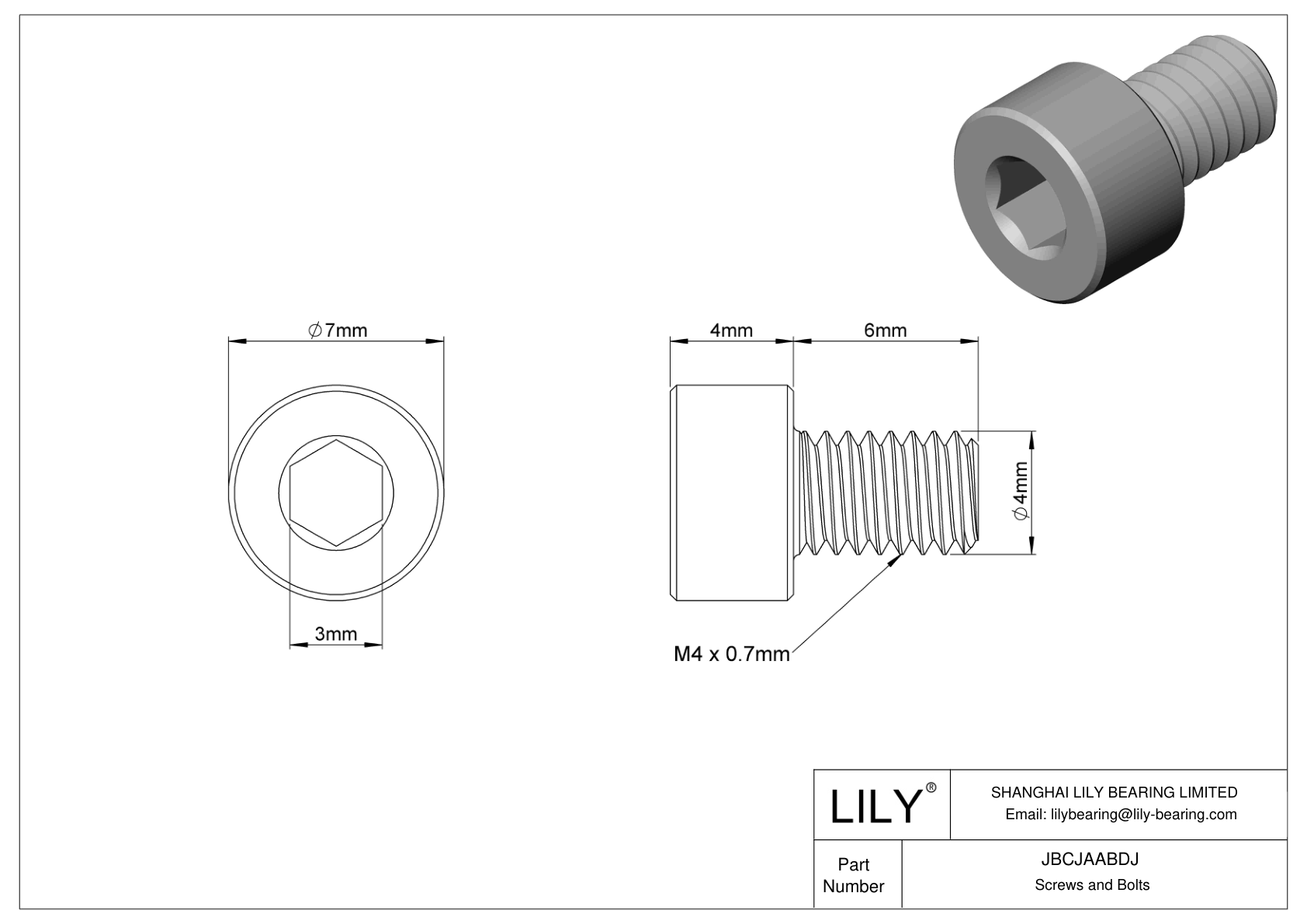 JBCJAABDJ Tornillos de cabeza cilíndrica de acero aleado cad drawing