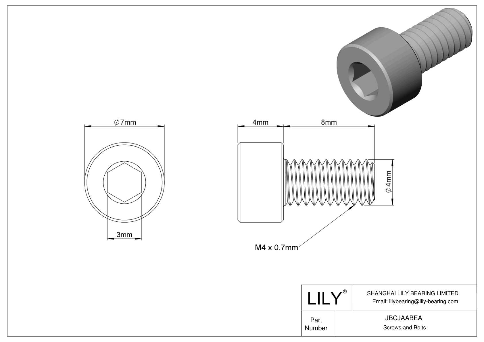 JBCJAABEA 合金钢内六角螺钉 cad drawing