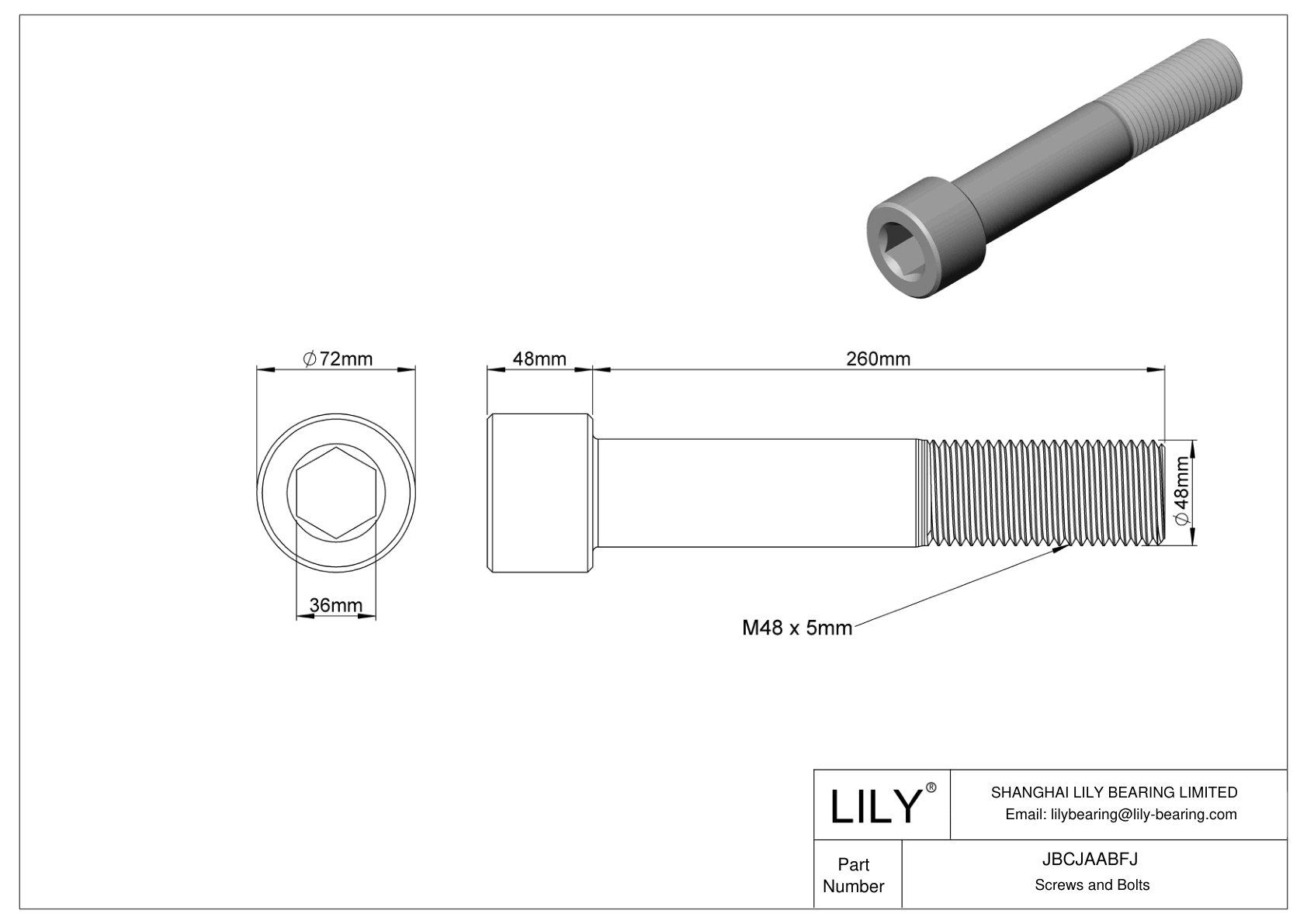 JBCJAABFJ 合金钢内六角螺钉 cad drawing