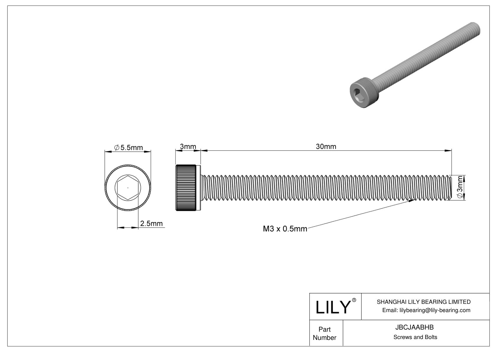 JBCJAABHB 合金钢内六角螺钉 cad drawing