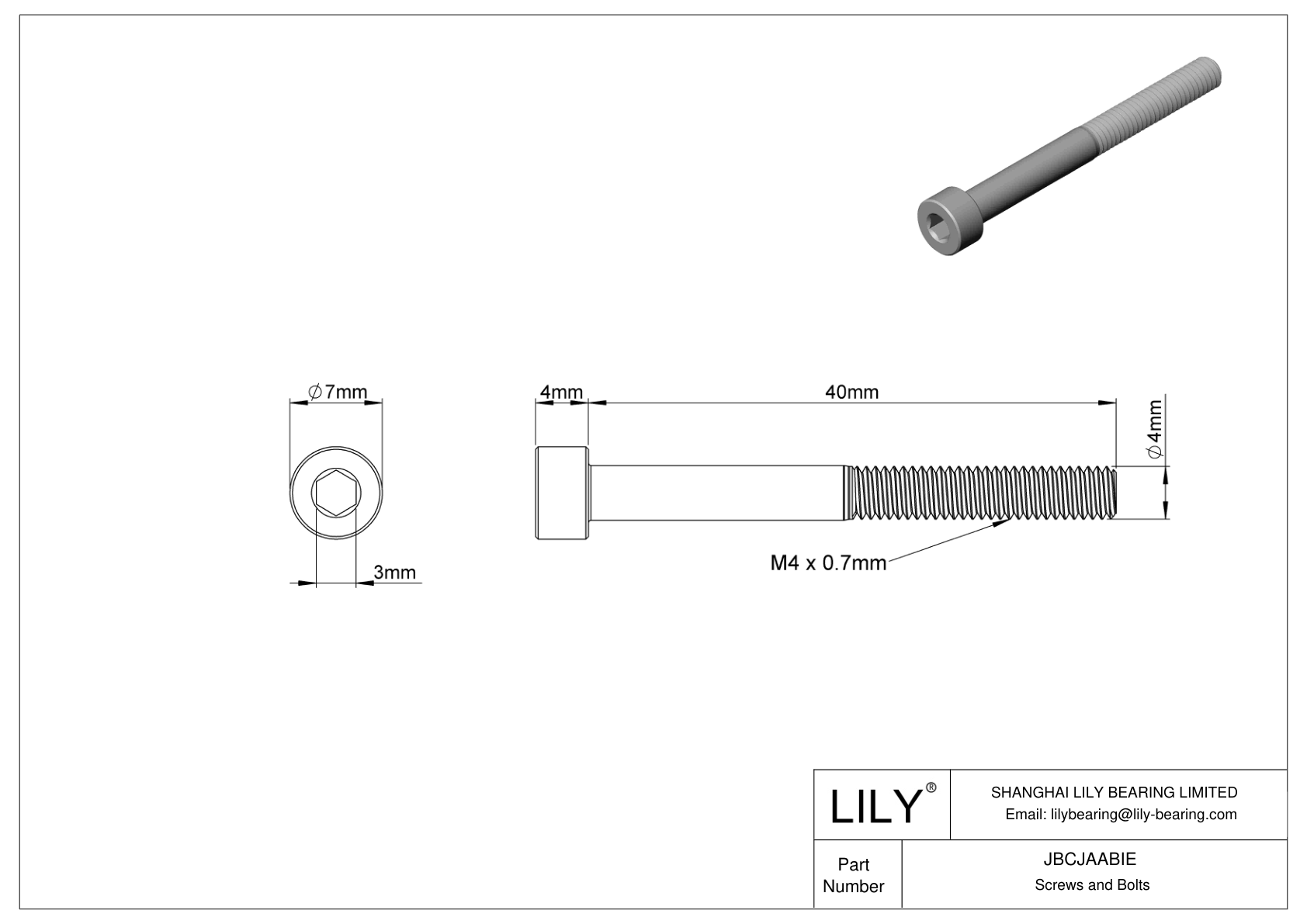 JBCJAABIE 合金钢内六角螺钉 cad drawing