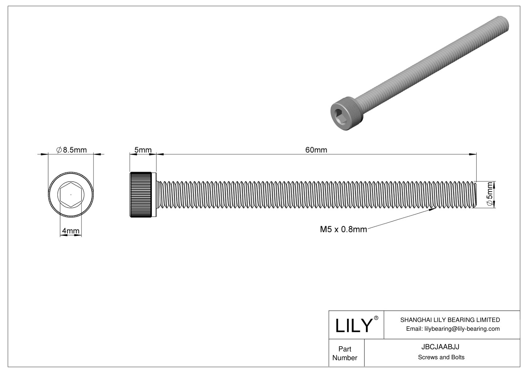 JBCJAABJJ 合金钢内六角螺钉 cad drawing