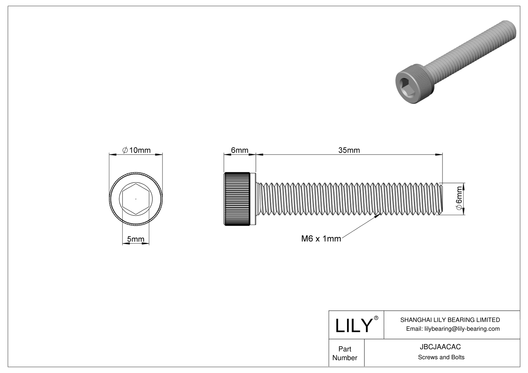 JBCJAACAC Tornillos de cabeza cilíndrica de acero aleado cad drawing