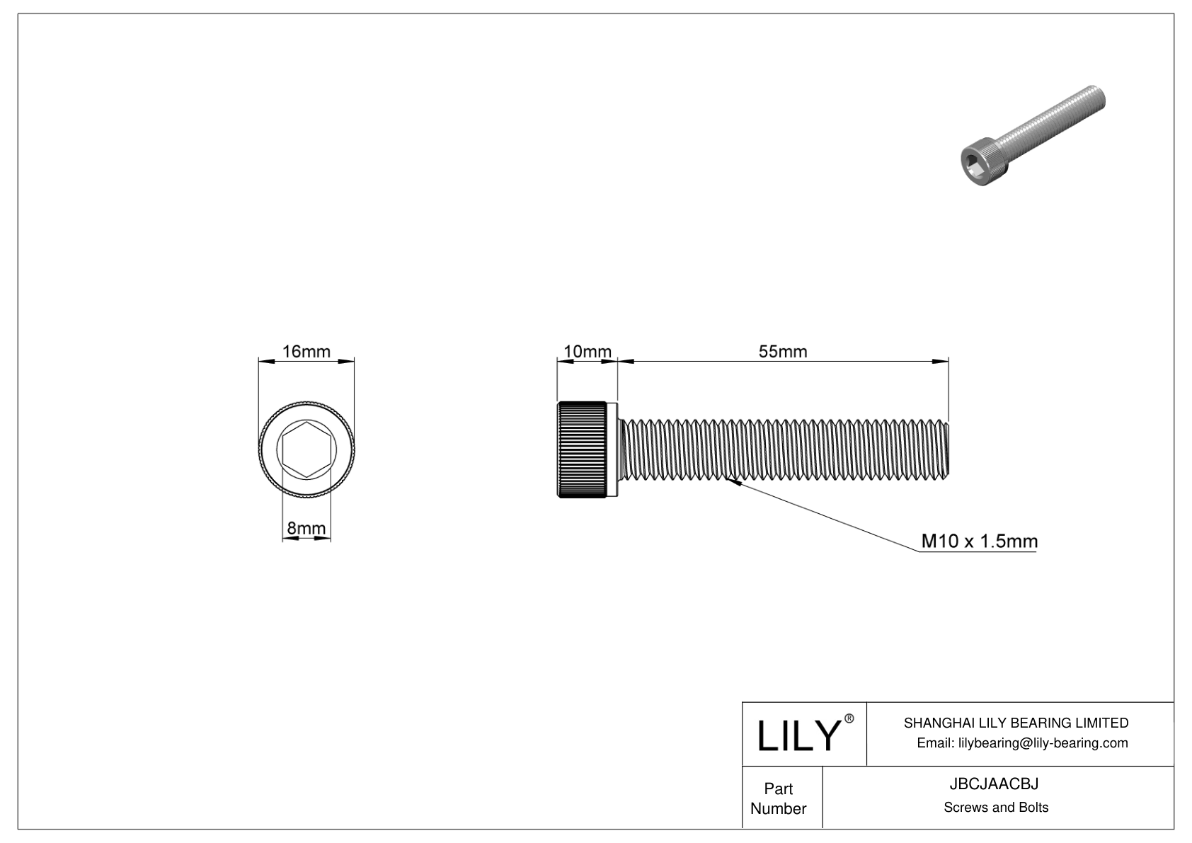 JBCJAACBJ 合金钢内六角螺钉 cad drawing