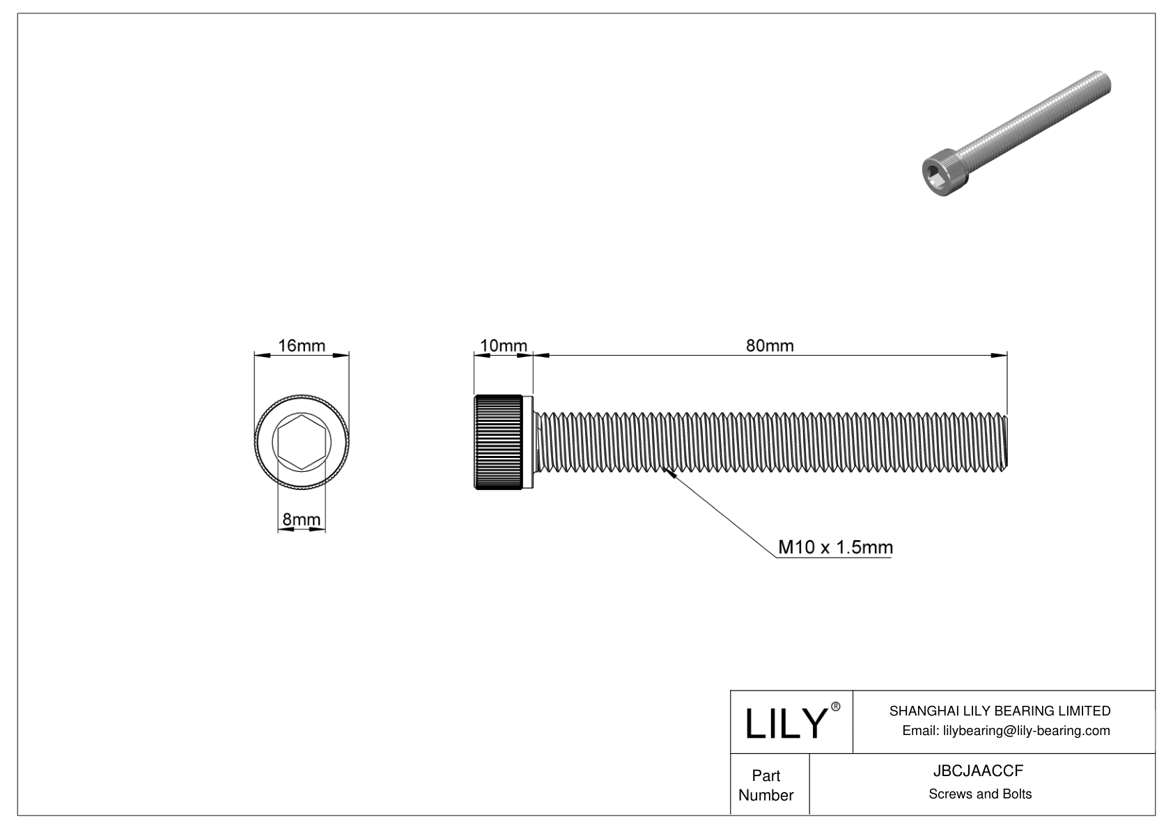 JBCJAACCF Tornillos de cabeza cilíndrica de acero aleado cad drawing