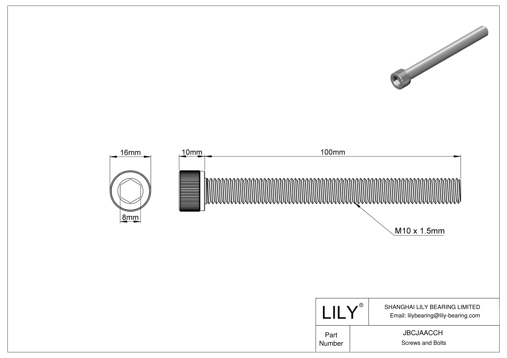 JBCJAACCH 合金钢内六角螺钉 cad drawing