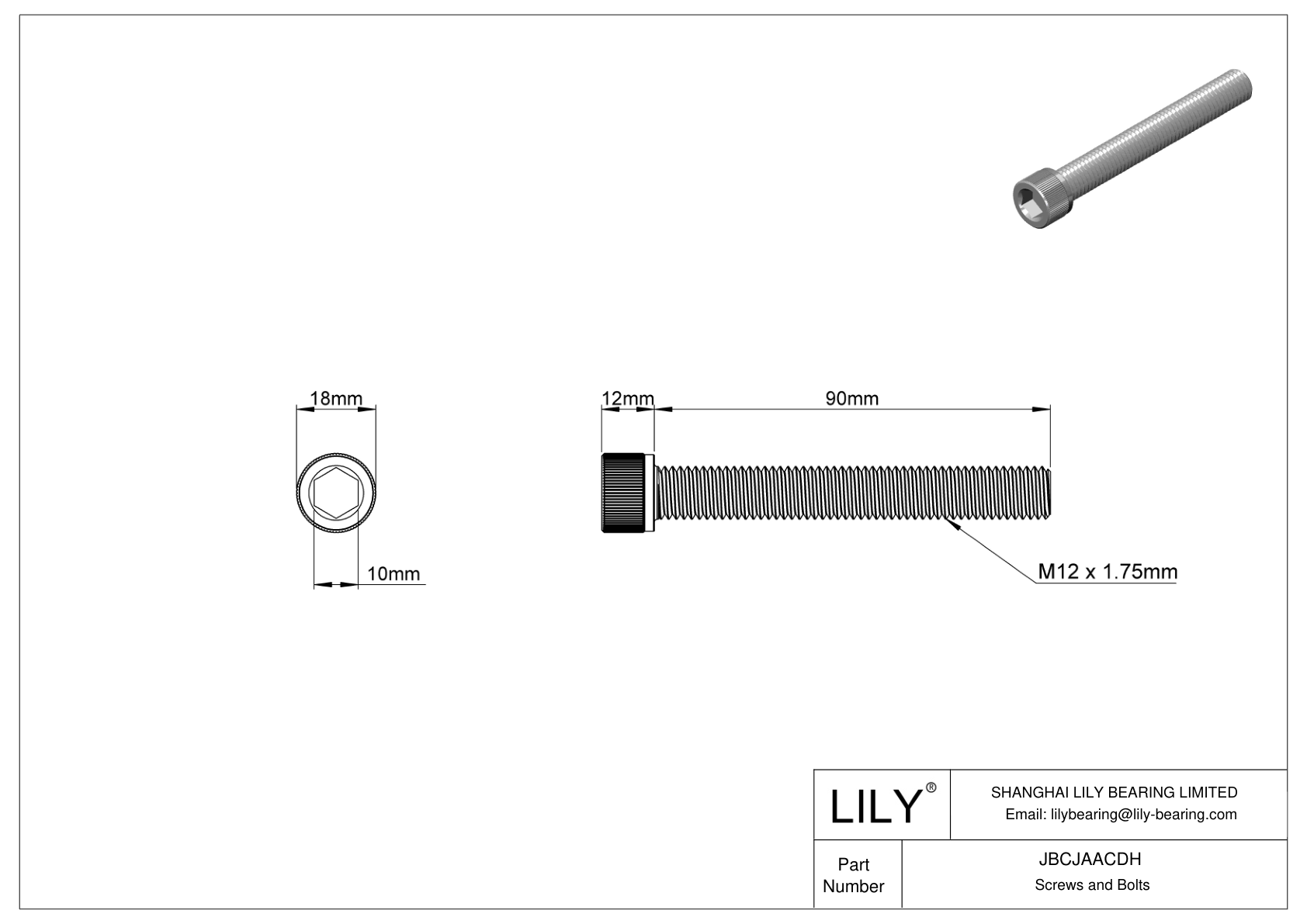 JBCJAACDH 合金钢内六角螺钉 cad drawing