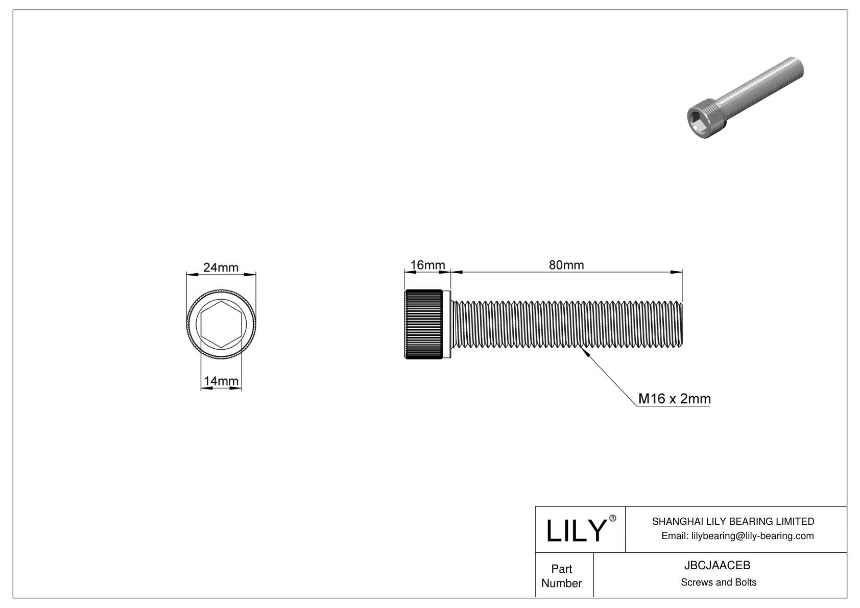 JBCJAACEB Tornillos de cabeza cilíndrica de acero aleado cad drawing