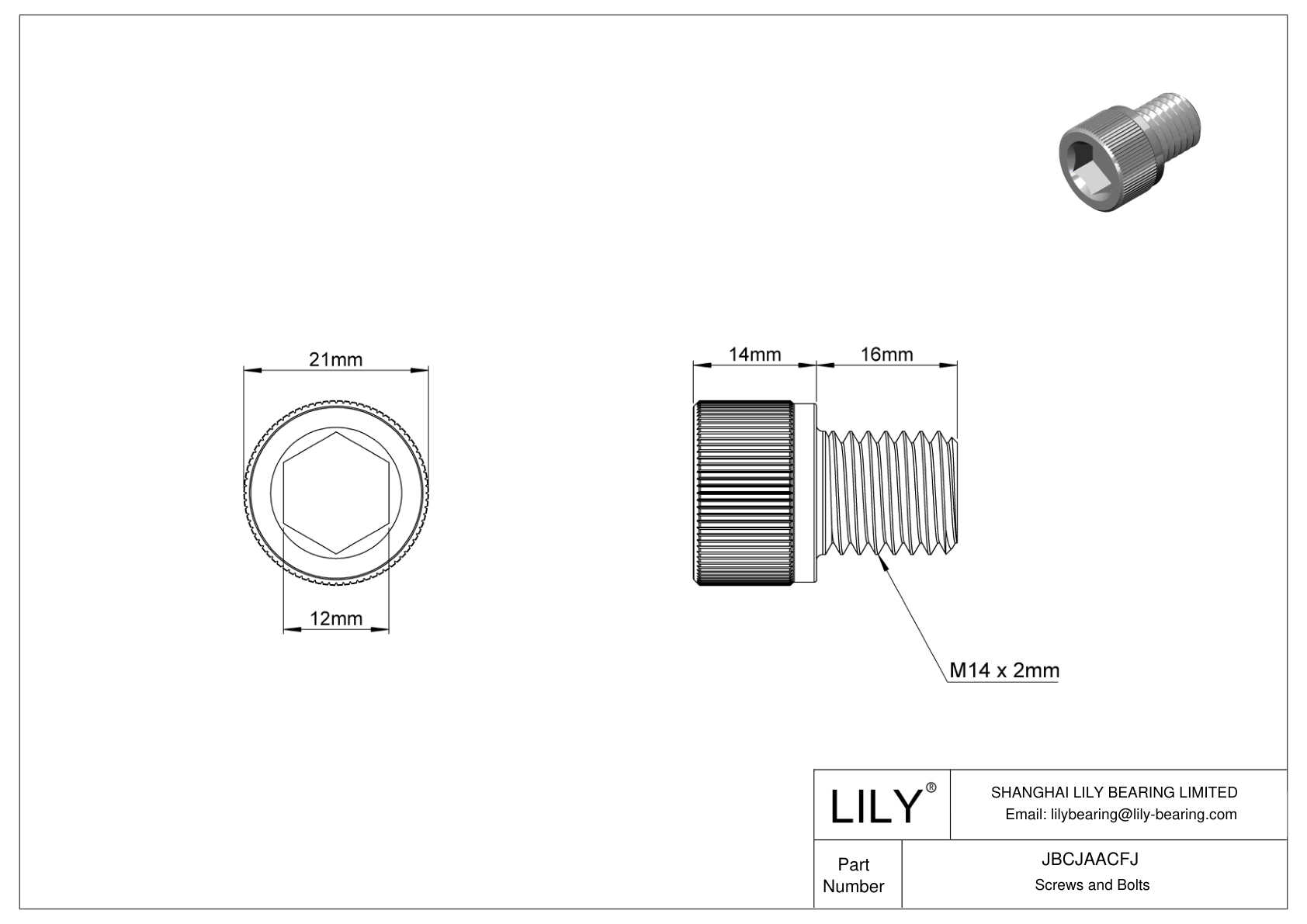 JBCJAACFJ 合金钢内六角螺钉 cad drawing