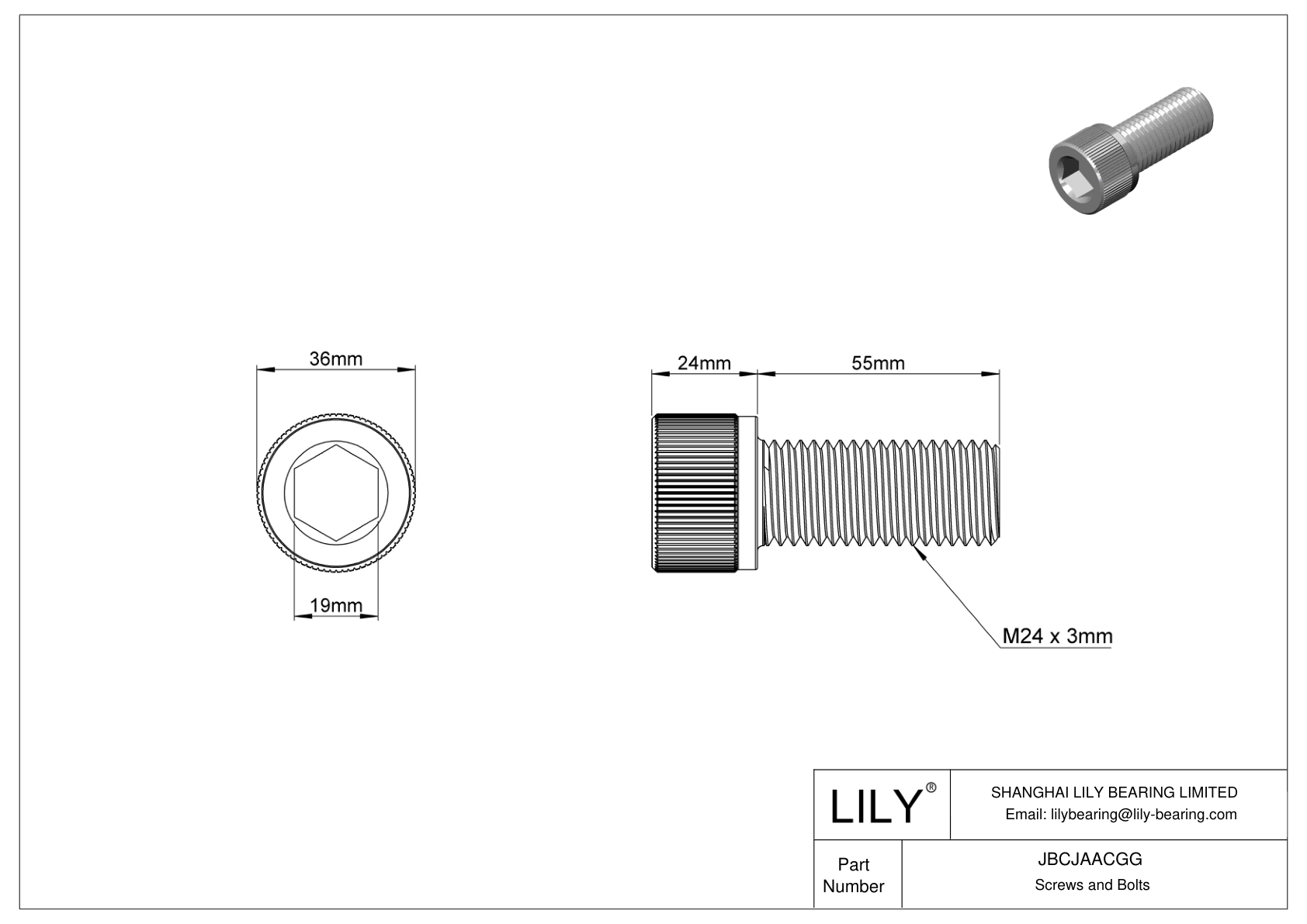 JBCJAACGG 合金钢内六角螺钉 cad drawing