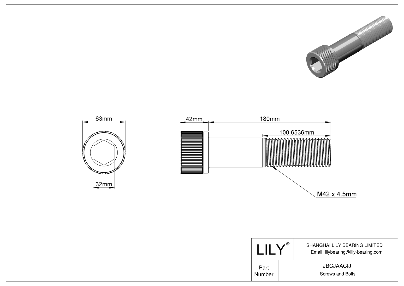 JBCJAACIJ Alloy Steel Socket Head Screws cad drawing