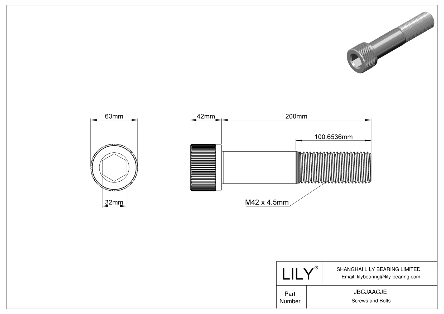 JBCJAACJE Tornillos de cabeza cilíndrica de acero aleado cad drawing