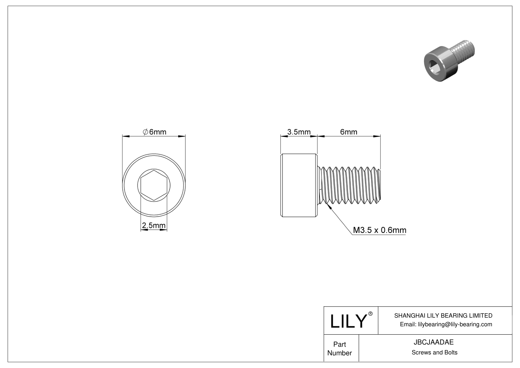 JBCJAADAE Tornillos de cabeza cilíndrica de acero aleado cad drawing