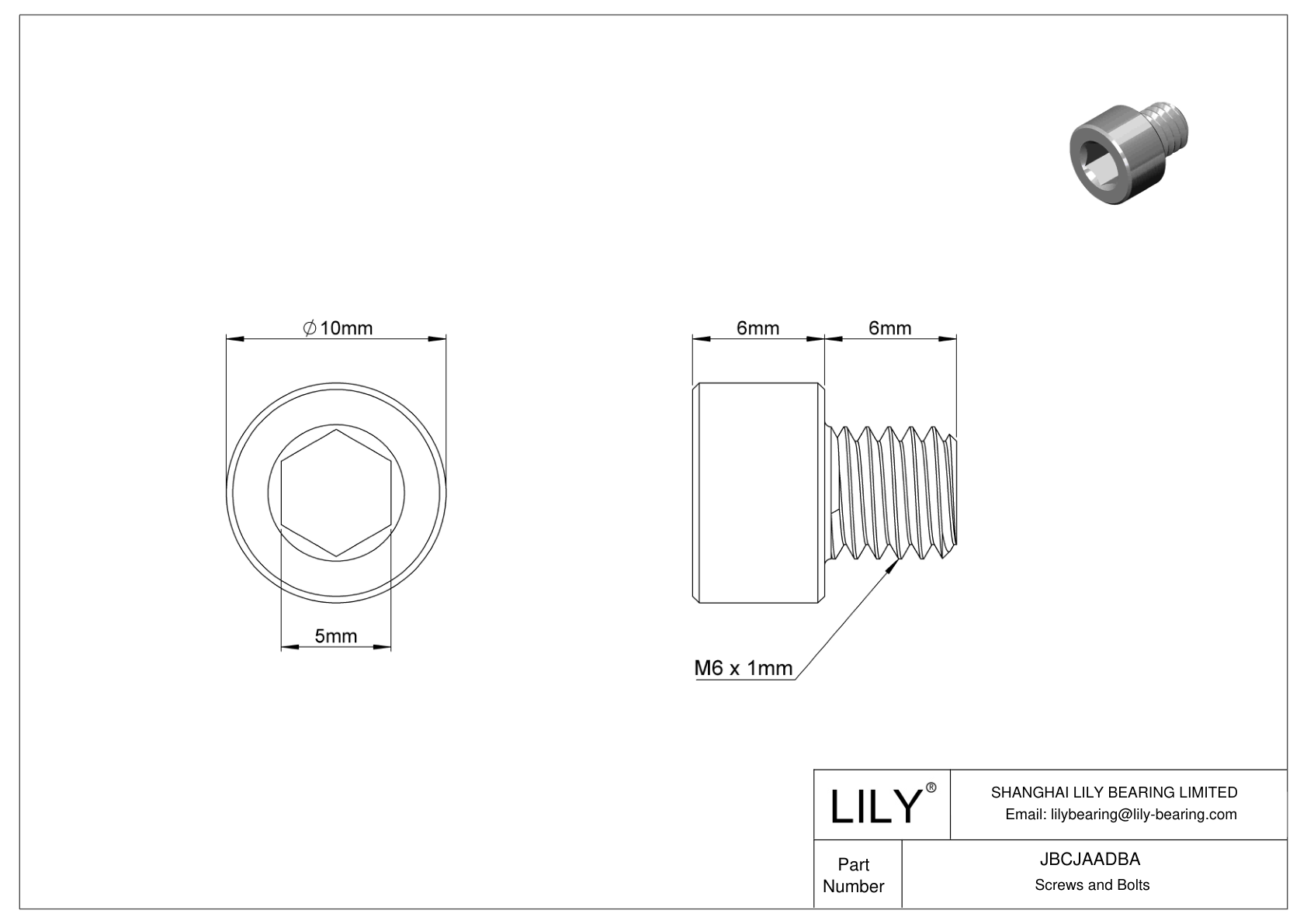 JBCJAADBA Tornillos de cabeza cilíndrica de acero aleado cad drawing