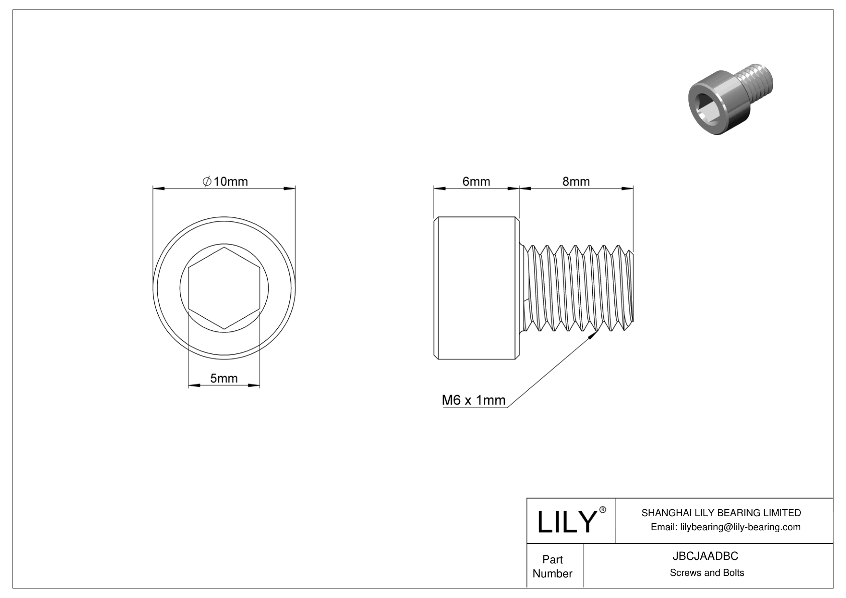 JBCJAADBC Tornillos de cabeza cilíndrica de acero aleado cad drawing