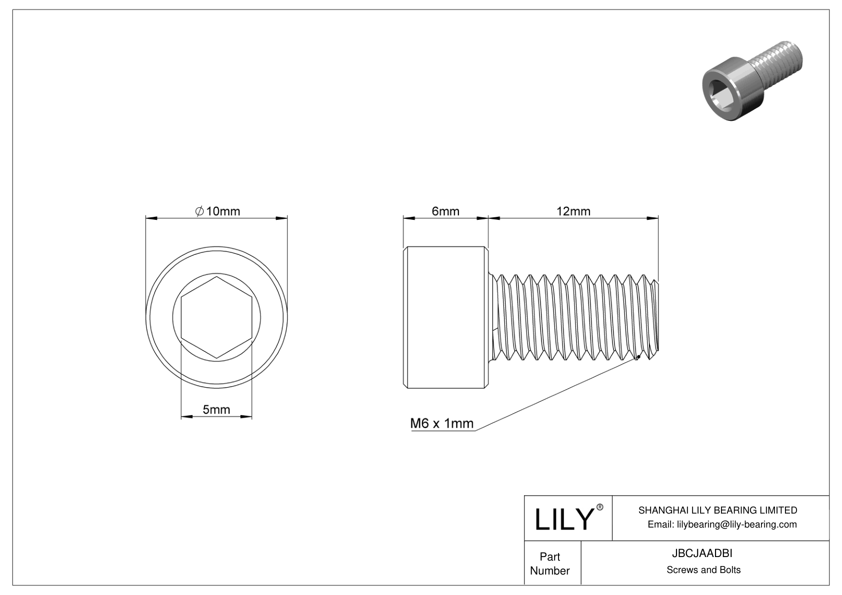 JBCJAADBI Tornillos de cabeza cilíndrica de acero aleado cad drawing