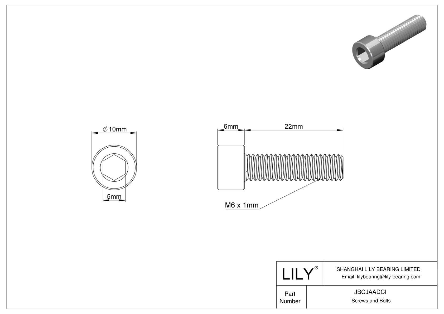 JBCJAADCI Tornillos de cabeza cilíndrica de acero aleado cad drawing