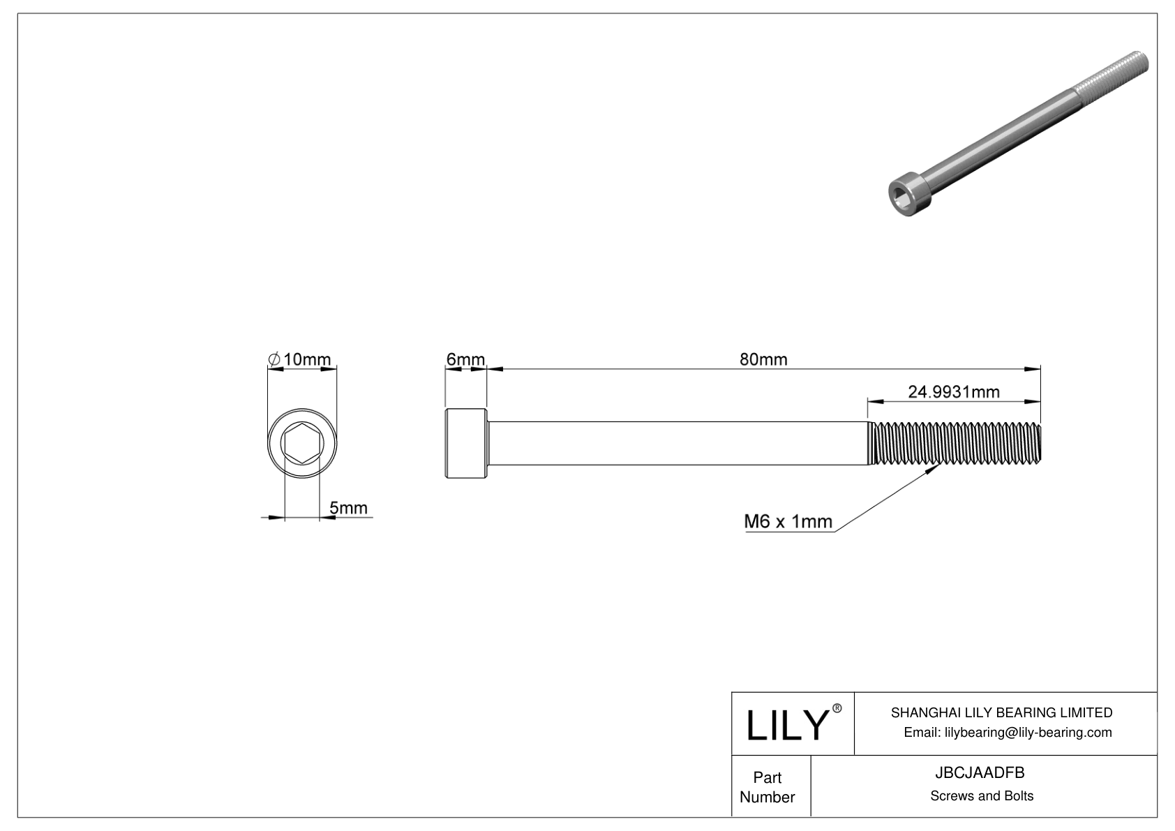 JBCJAADFB Tornillos de cabeza cilíndrica de acero aleado cad drawing