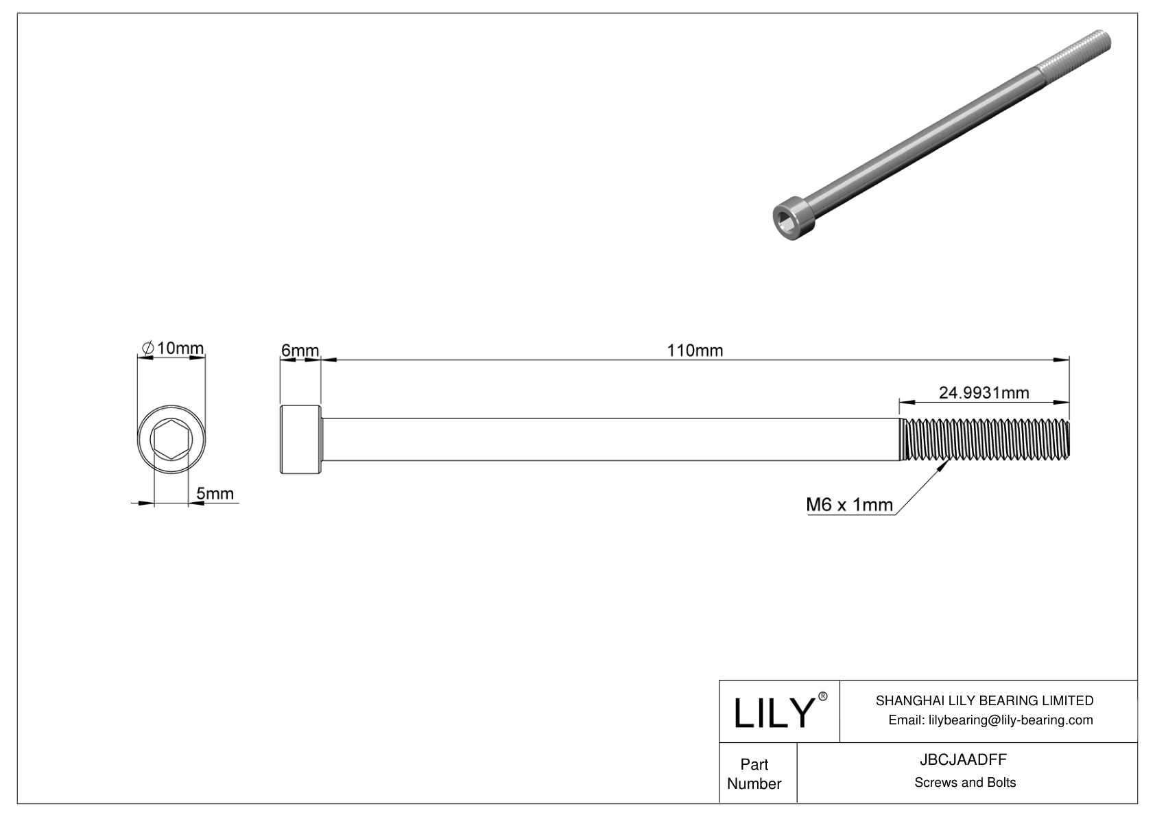 JBCJAADFF Tornillos de cabeza cilíndrica de acero aleado cad drawing