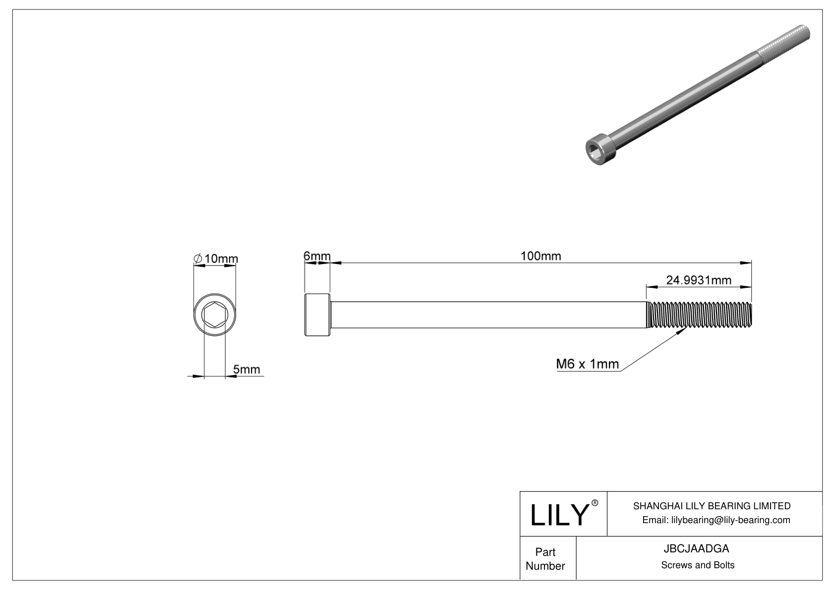 JBCJAADGA Tornillos de cabeza cilíndrica de acero aleado cad drawing