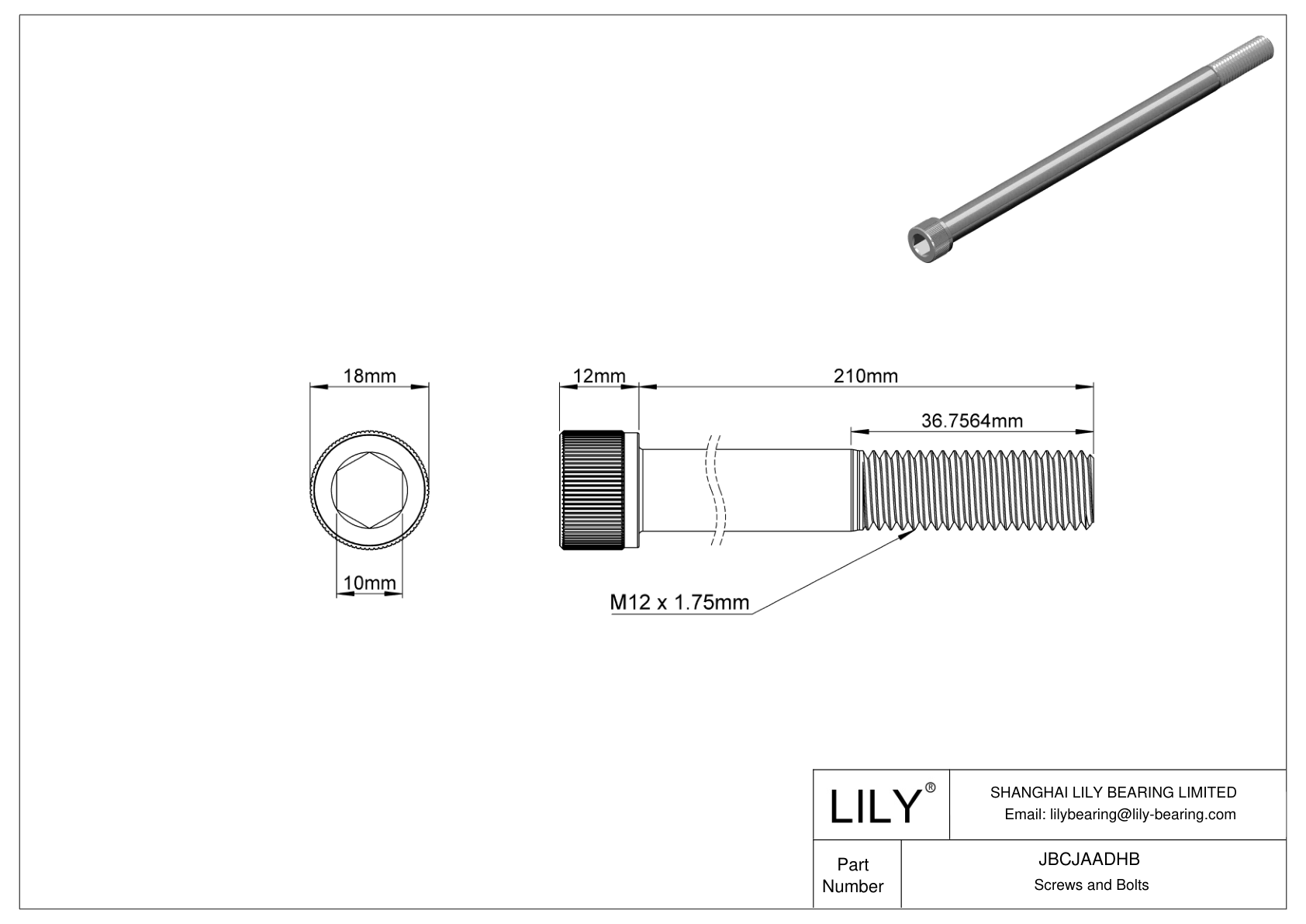 JBCJAADHB 合金钢内六角螺钉 cad drawing