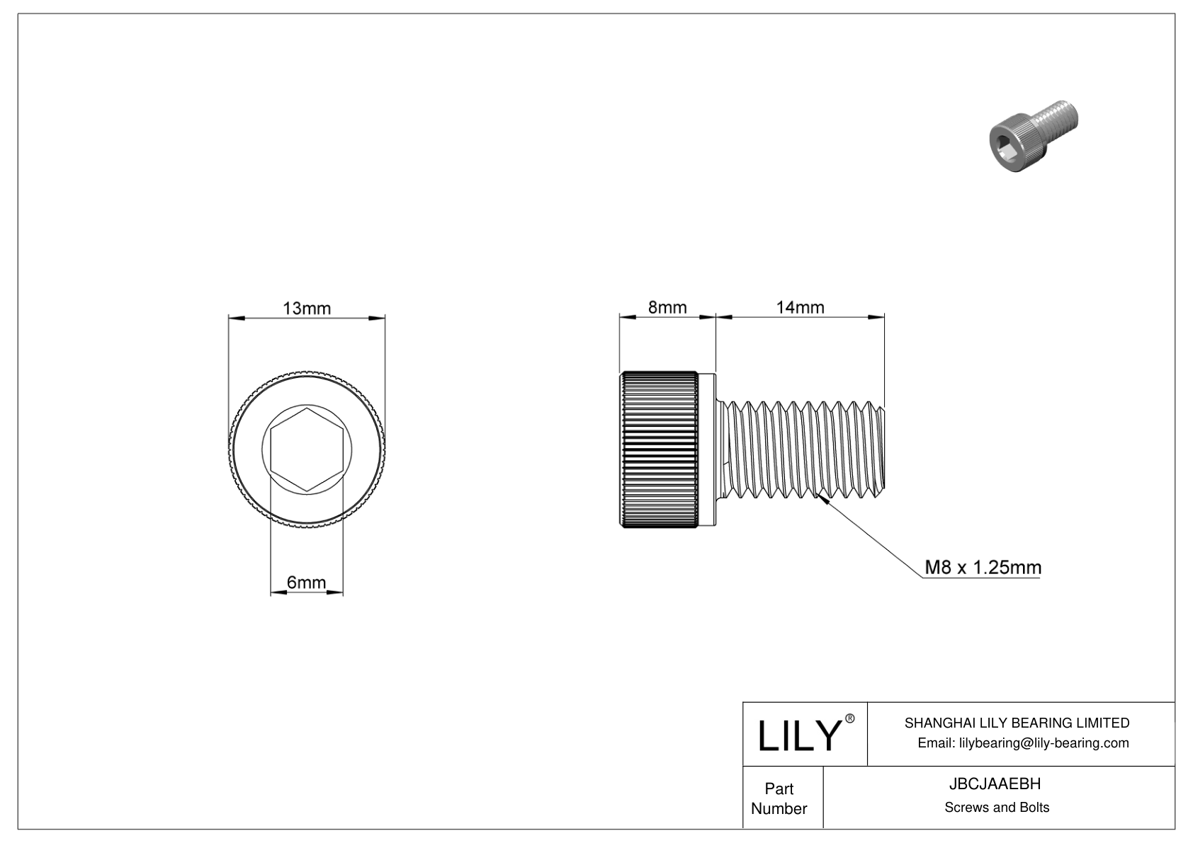 JBCJAAEBH Tornillos de cabeza cilíndrica de acero aleado cad drawing