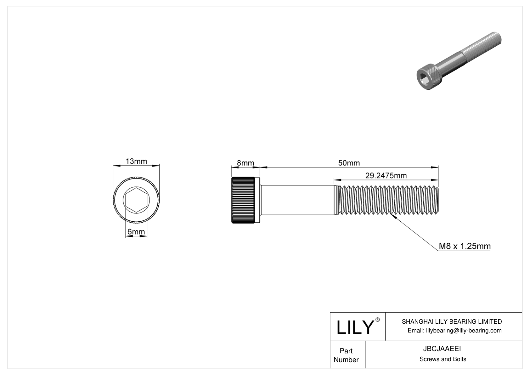 JBCJAAEEI Tornillos de cabeza cilíndrica de acero aleado cad drawing