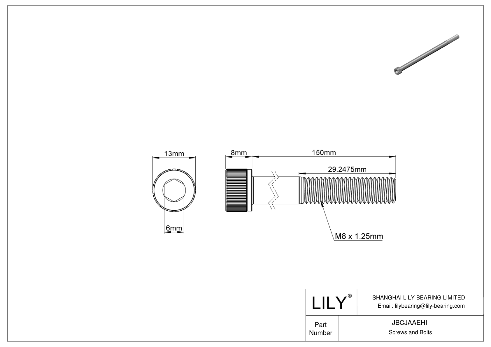 JBCJAAEHI Tornillos de cabeza cilíndrica de acero aleado cad drawing