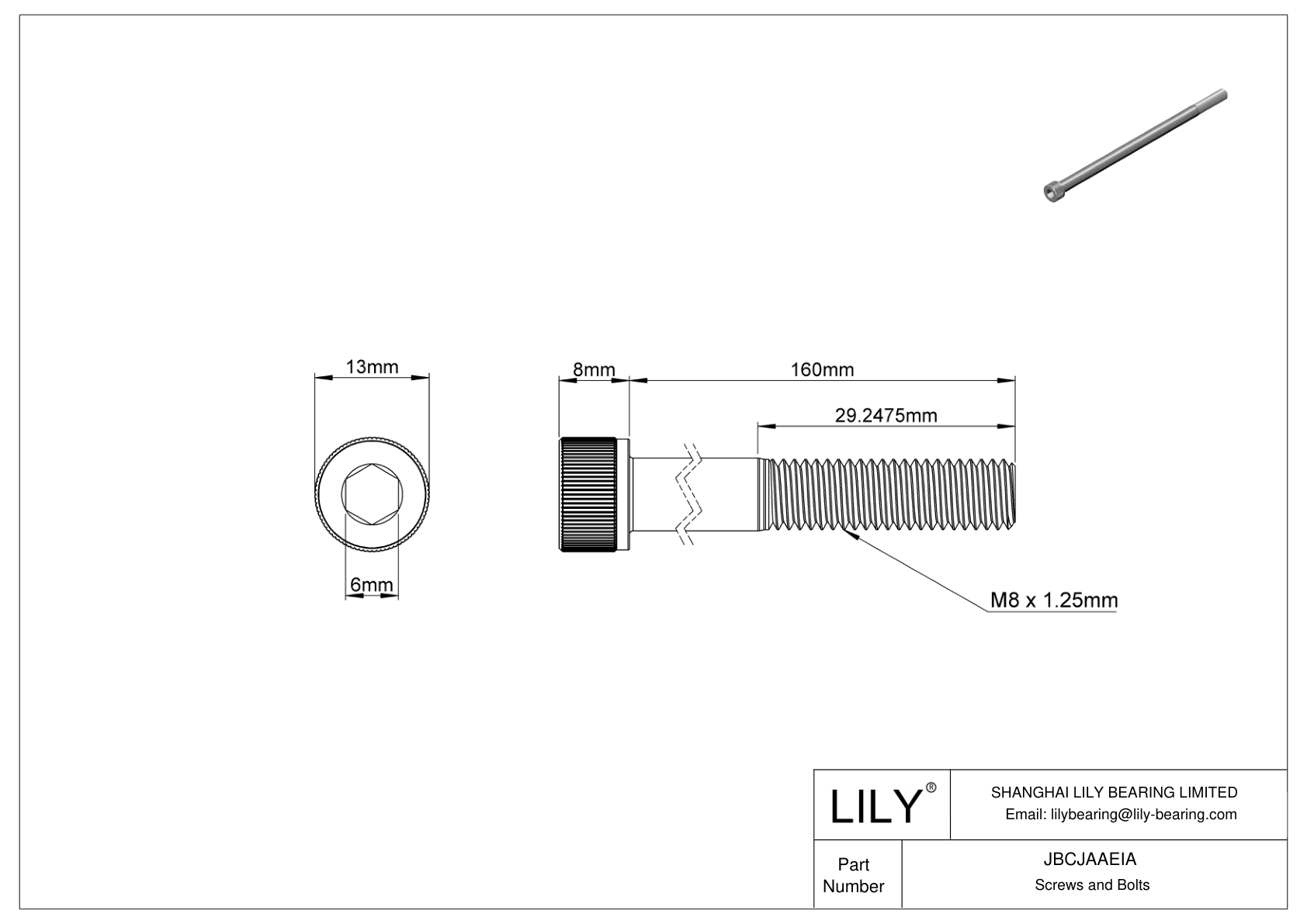 JBCJAAEIA 合金钢内六角螺钉 cad drawing