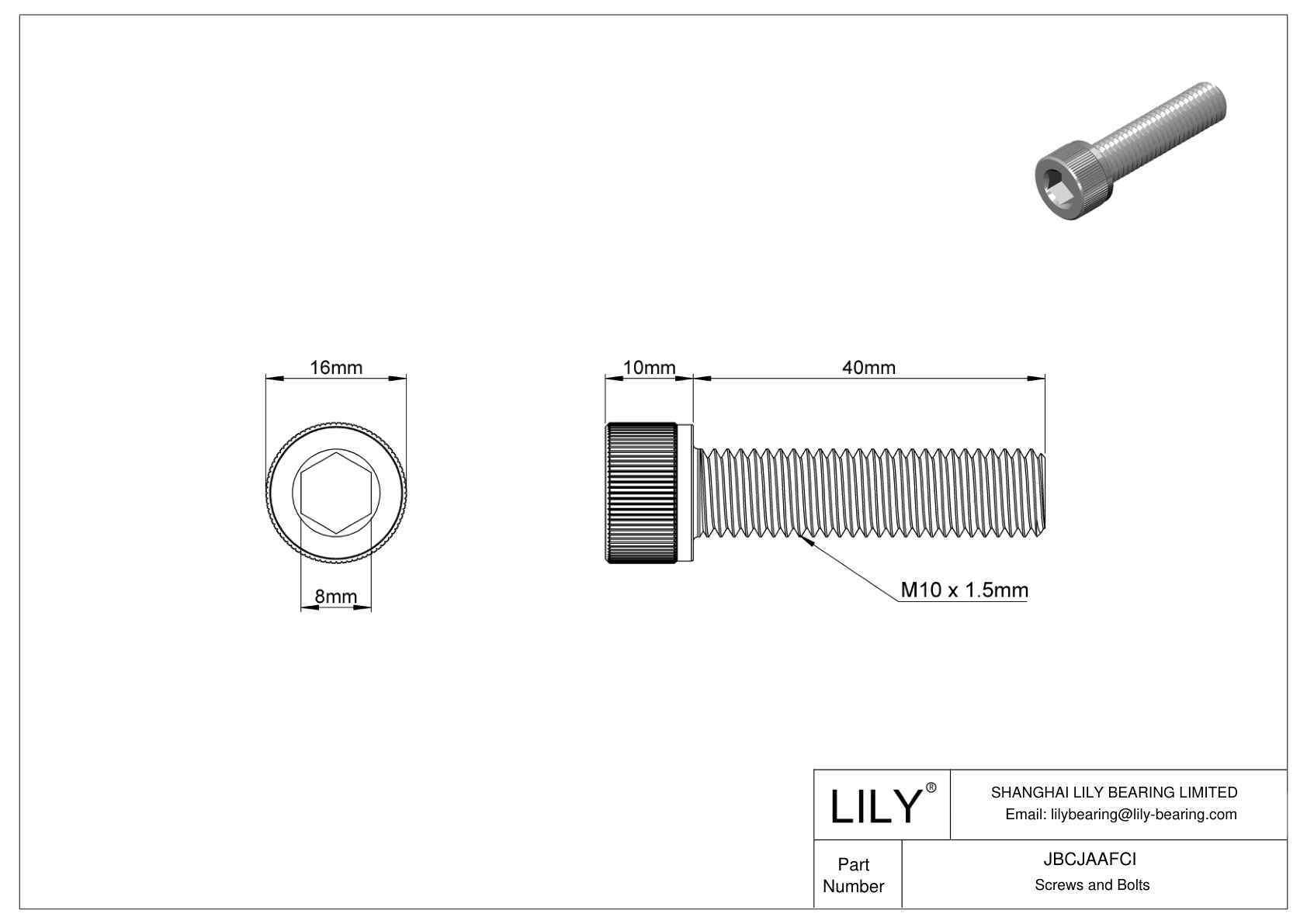 JBCJAAFCI Tornillos de cabeza cilíndrica de acero aleado cad drawing