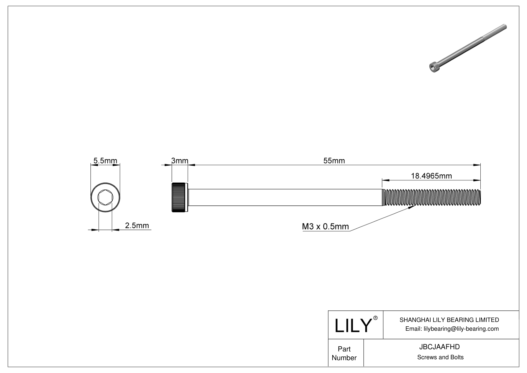 JBCJAAFHD Tornillos de cabeza cilíndrica de acero aleado cad drawing