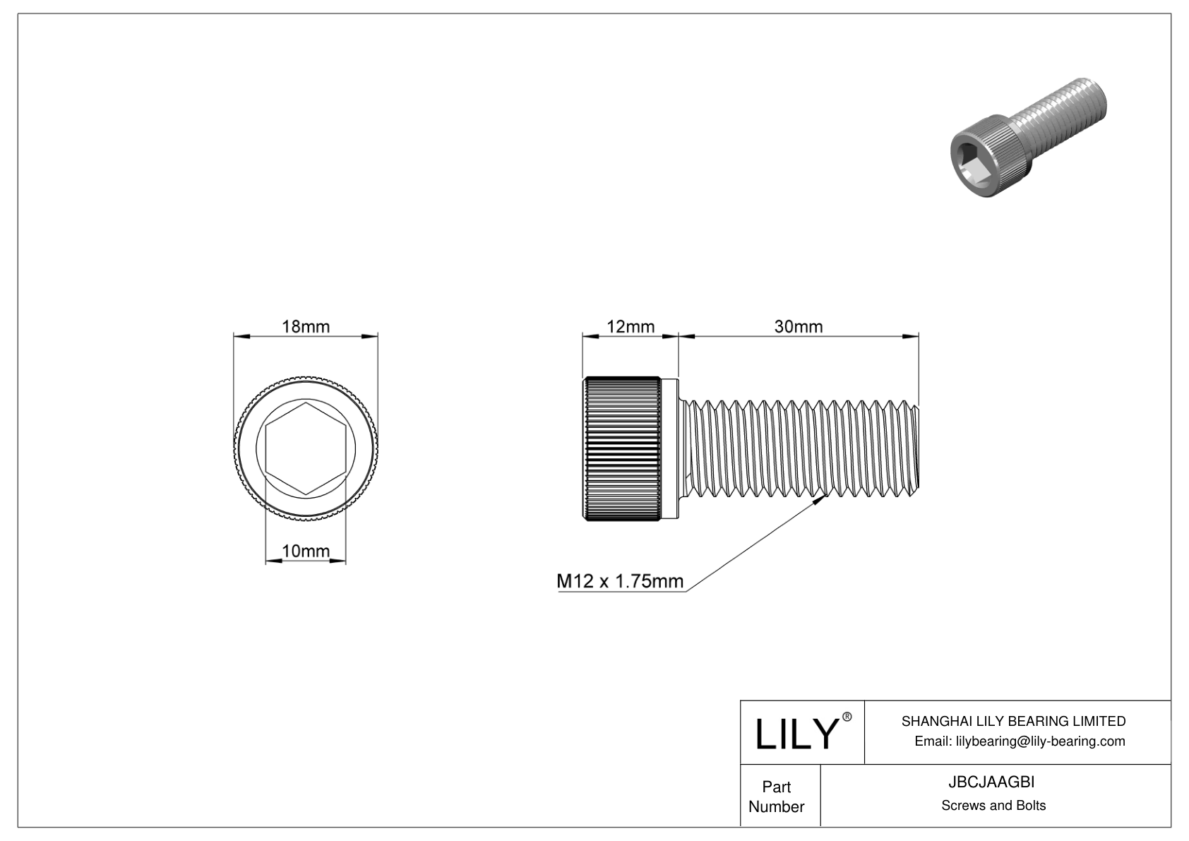 JBCJAAGBI Tornillos de cabeza cilíndrica de acero aleado cad drawing