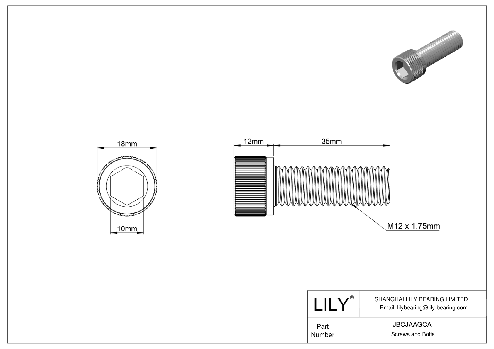 JBCJAAGCA Tornillos de cabeza cilíndrica de acero aleado cad drawing