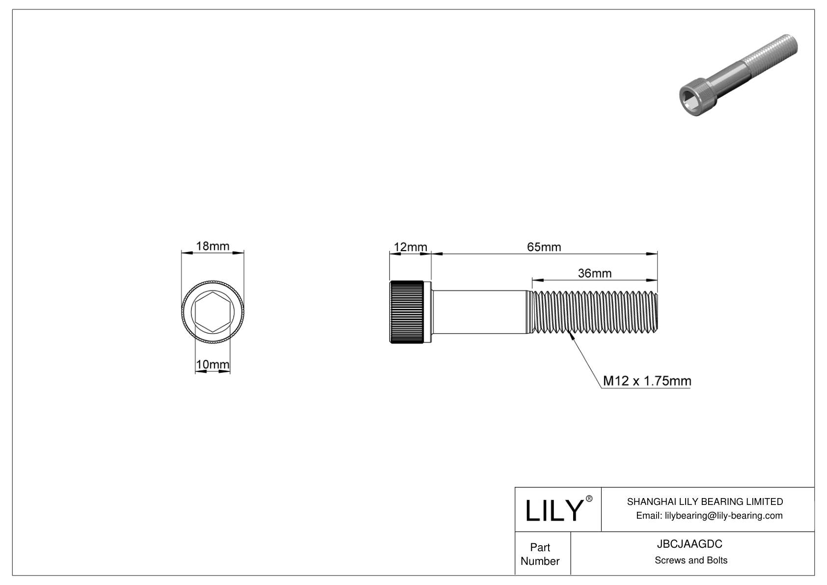 JBCJAAGDC 合金钢内六角螺钉 cad drawing