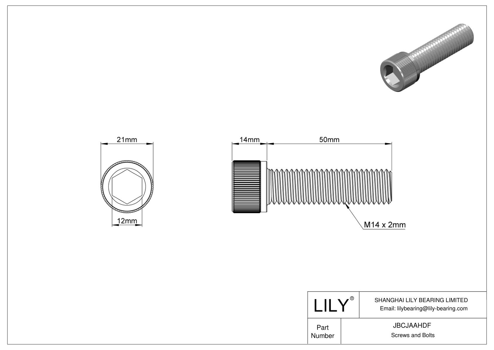 JBCJAAHDF Tornillos de cabeza cilíndrica de acero aleado cad drawing