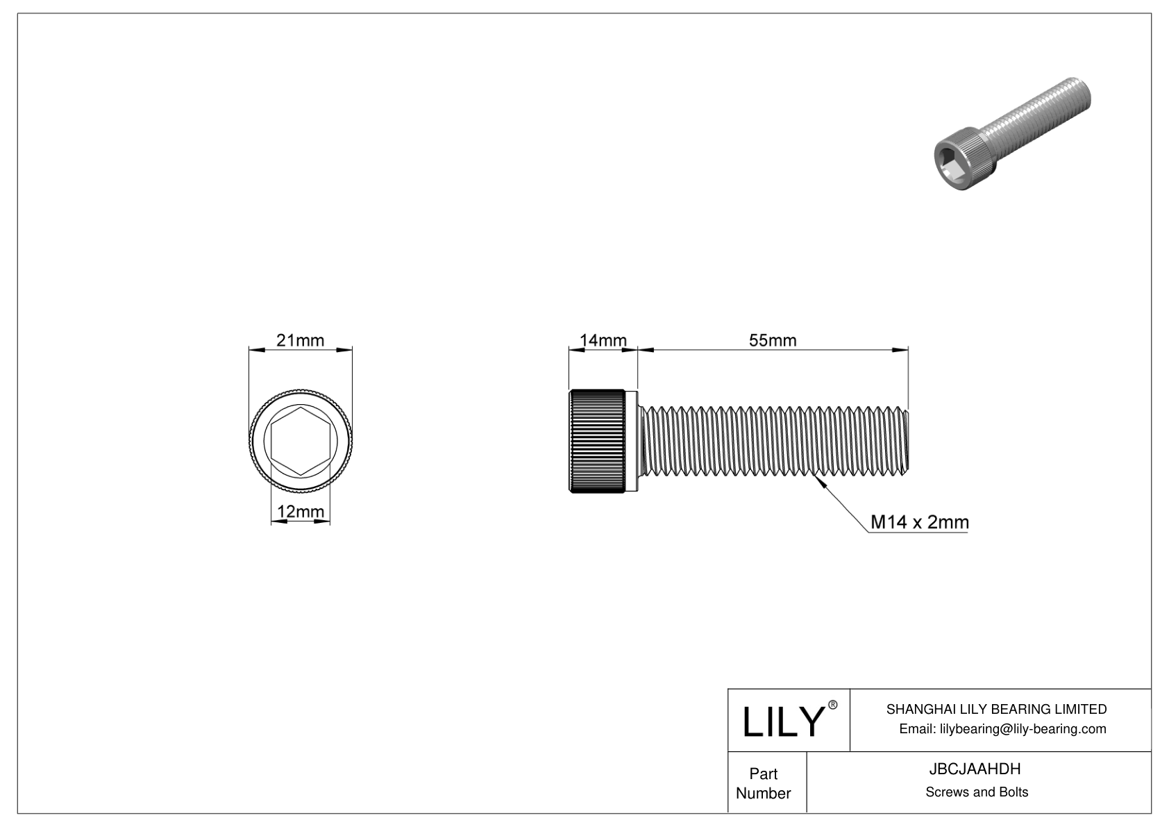 JBCJAAHDH Tornillos de cabeza cilíndrica de acero aleado cad drawing