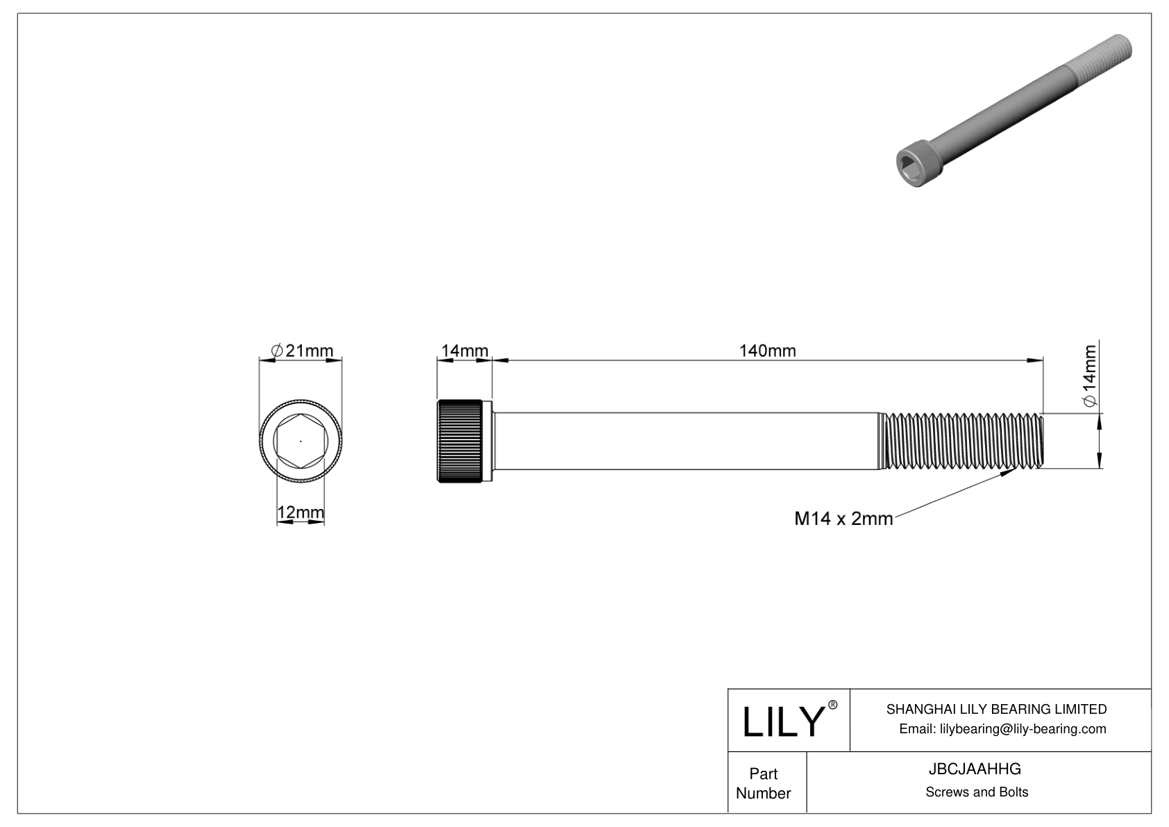 JBCJAAHHG Tornillos de cabeza cilíndrica de acero aleado cad drawing