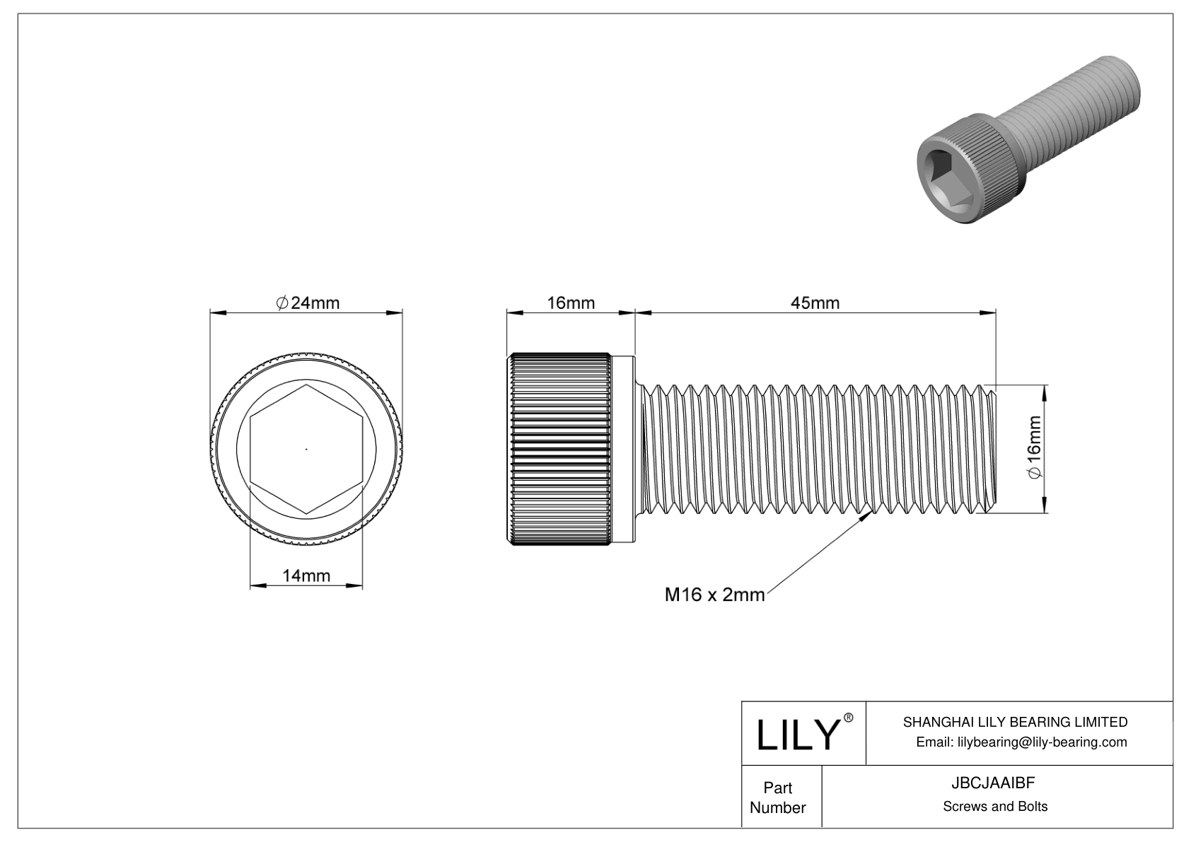 JBCJAAIBF Tornillos de cabeza cilíndrica de acero aleado cad drawing