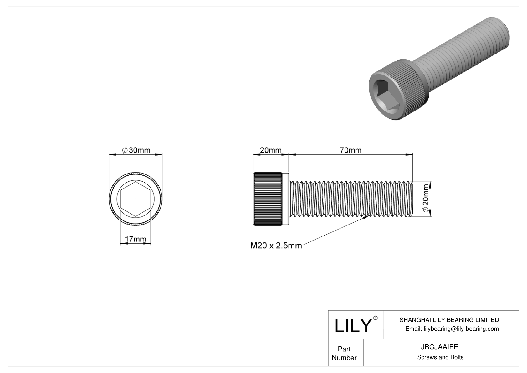 JBCJAAIFE 合金钢内六角螺钉 cad drawing