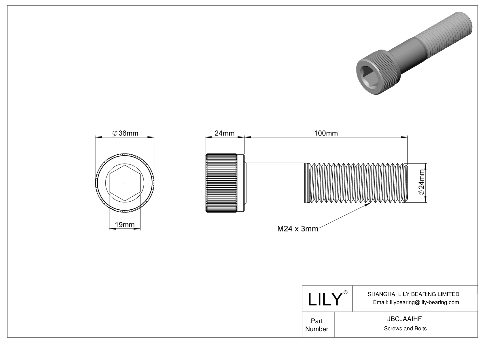 91290A875 | Alloy Steel Socket Head Screws | LILY Bearing