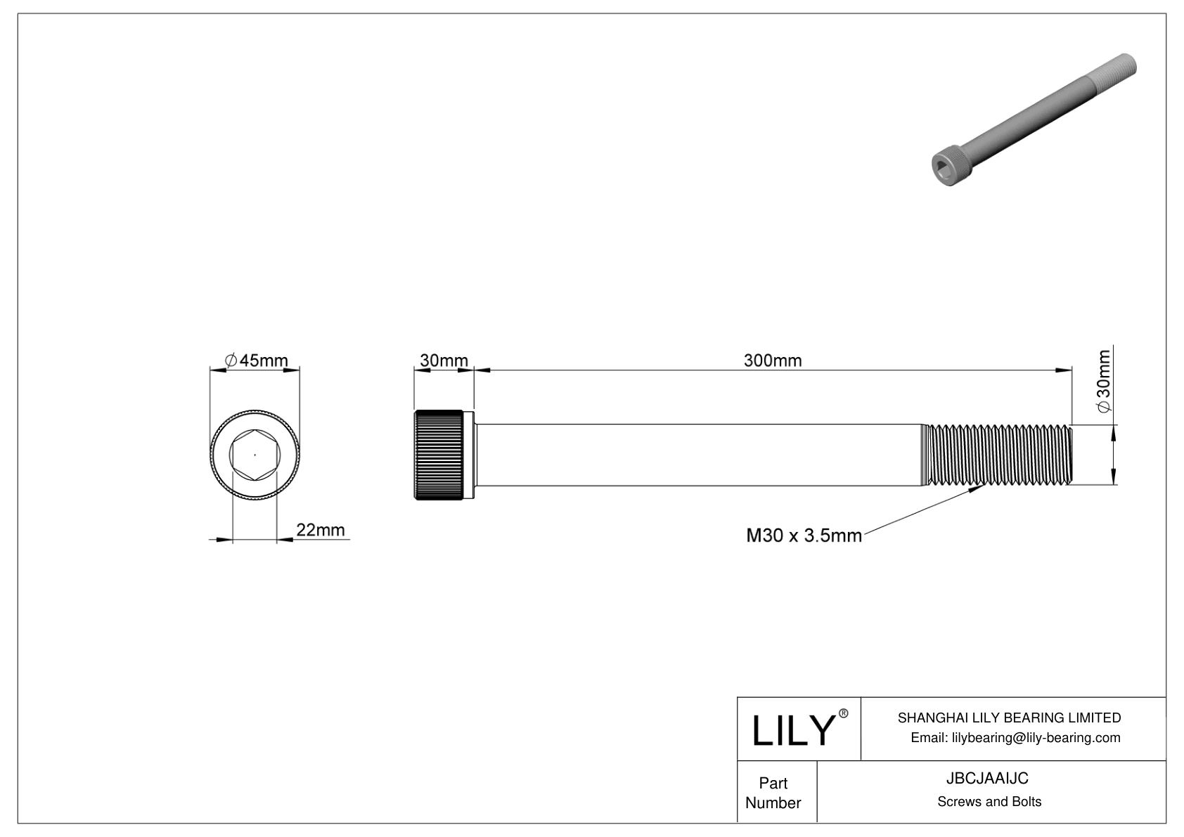 JBCJAAIJC Tornillos de cabeza cilíndrica de acero aleado cad drawing