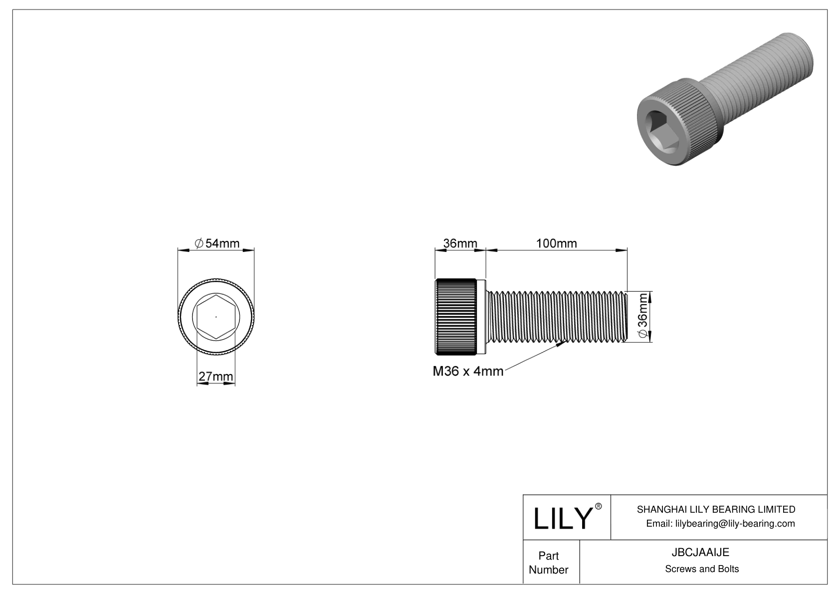 JBCJAAIJE 合金钢内六角螺钉 cad drawing